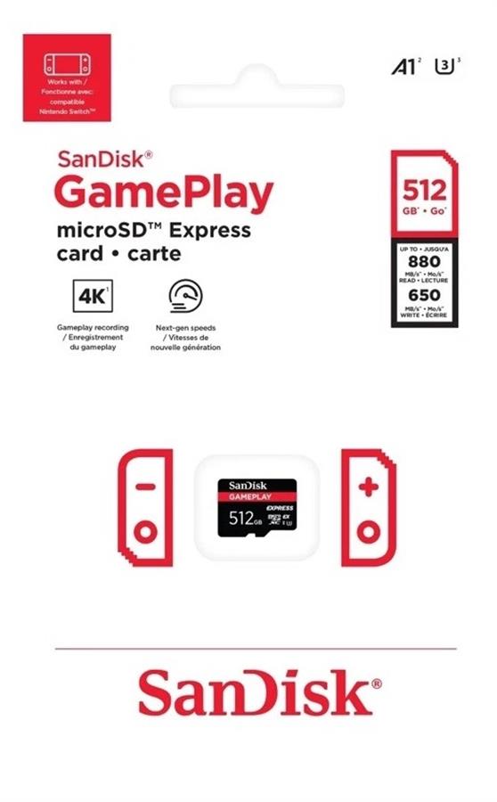 Memoria Nintendo Switch 2 Sandisk Microsd Express 512gb NSW2