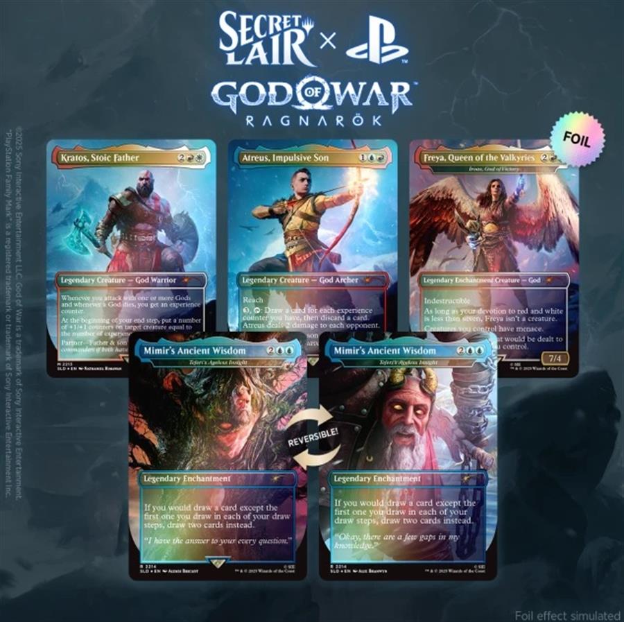 Cartas Magic The Gathering Secret Lair x God of War Ragnarok (FOIL) Ingles TCG
